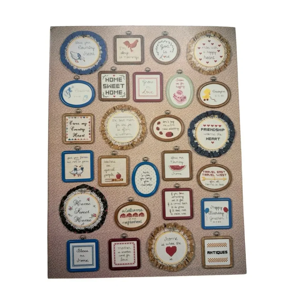Vintage 50 Miniature Sayings Not Just Country Cross Stitch Design Book Burdett